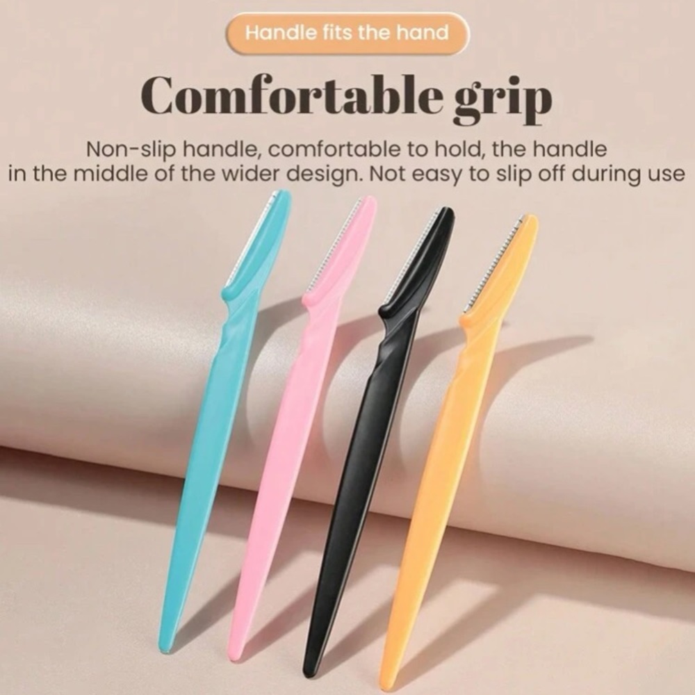 4 Pack Eyebrow Lip Leg Razor with Protective Cap, Stainless Steel Hair Remover
